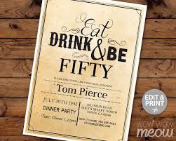 Party Invitation Card Woman 50th Birthday Invitation Sample 50th Invitations Eat Drink And Be Fifty 50 Birthday Invite Instant 50th Birthday Party Invitations 50th Birthday Invitations 50th Birthday Party Ideas For Men