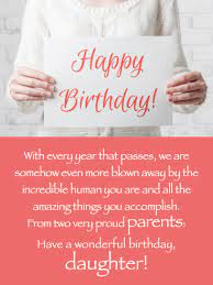 Birthday cards for daughter daughters have a unique ability to bring happiness to the lives of their parents. Proud Of You Happy Birthday Card For Daughter From Parents Birthday Greeting Cards By Davia Daughter Birthday Cards Happy Birthday Wishes Cards Happy Birthday Cards