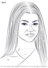 Learn How To Draw Zendaya Celebrities Step By Step Drawing Tutorials Coloring Pages Drawings Drawings Pinterest