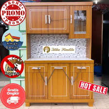 Lihat model kabinet kayu dapur dengan harga murah. Jual Promo Lemari Dapur Lemari Sayur Rak Piring Kayu Minimalis 3 Pintu Istana Furniture
