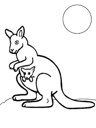 Kangaroo And Baby Kangaroo With Moonlight Coloring Page Coloring Pages Coloring Pictures Color