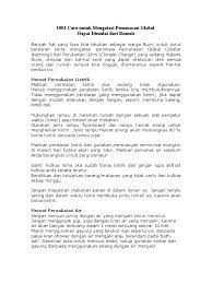 Semoga tetap sehat dan tetap semangat yah. 1001 Cara Untuk Mengatasi Pemanasan Global