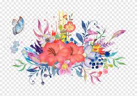 Maybe you would like to learn more about one of these? Red And Blue Flowers Illustration Watercolour Flowers Painting Flower Flower Arranging Branch Png Pngegg