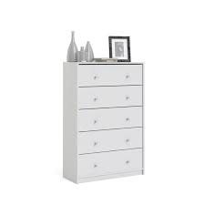 When you have many small objects, you can put them together on the fabric drawer dresser, so that you can find them when you. Levan Home Modern White Tall 5 Drawer Chest Bedroom Dresser Lh 435978