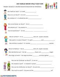 Die Familie Meier Stellt Sich Vor Arbeitsblatt 2 Interactive Worksheet Learning German Worksheets Learn German German Language Learning