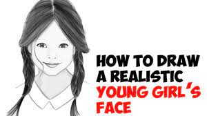 Extend two long, curved lines below the head. How To Draw A Realistic Cute Little Girl S Face Head Step By Step Drawing Tutorial For Beginners How To Draw Step By Step Drawing Tutorials