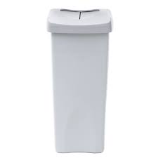 Keep your space cleaner with the hefty step on trash can with lid lock and bottom cap. Rubbermaid 23 Gal Grey Untouchable Trash Receptacle With Swing Lid 16 L X 16 13 16 W X 34 H