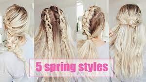 Try parting your hair down the center and making 2 french braids to create texture and contrast in your hairstyle. 5 Cute Hairstyles For Spring Easy Twist Me Pretty Youtube