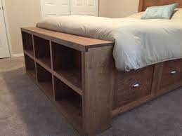 The finishing touch to the bed is a live edge headboard that adds a rustic but still modern feel. Farmhouse Bed With Storage And Bookshelf Footboard Bucherregal Diy Mobelideen Bett Lagerung