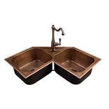 hammered copper double bowl drop in
