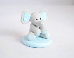 Elephant Cake Topper Google Search Would Love In Green Instead Of Blue Elefanten Kuchen Kuchen Fur Babyparty Baby Kuchen