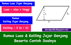 Soal jajar genjang smp kelas 7. Rumus Jajar Genjang Luas Keliling Contoh Soalnya Catatan Matematika Com