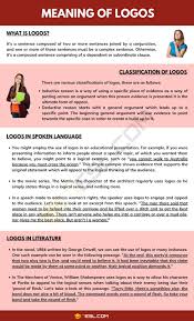Logos Definition And Examples Of Logos In Spoken Language And Literature Teaching English Grammar English Writing Skills Writing Words