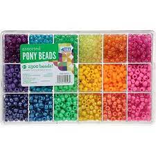 The Beadery Craft Products Rainbow Assorted Plastic Pony Beads 2300 Ct Box Walmart Com In 2021 Pony Beads Pony Bead Bracelets Beaded Boxes