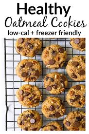 1/3 cup brown sugar, 1/6 cup white sugar, ½ cup applesauce, 3½ tbs butter (made really soft, almost melted, in the microwave), 1 cup flour, 1 tsp baking powder, 1/4 tsp salt, maybe 1/4 tsp cinnamon (allergies in the house), one good shake of ground ginger, 1 cup oats, ½ cup craisins, and about 1/4 cup smarties (canadian. Healthy Oatmeal Cookies In 2021 Healthy Oatmeal Cookies Low Calorie Cookies Healthy Cookie Recipes