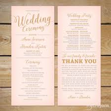 Wedding Program Template Printable Wedding Programs Blush Etsy Printable Wedding Programs Pink And Gold Wedding Wedding Programs Template