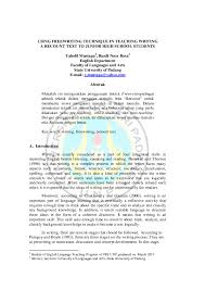 Jadi subjeknya bukan someone (seseorang) tapi something (sesuatu). Pdf Using Freewriting Technique In Teaching Writing A Recount Text To Junior High School Students Agnes Cornellia Academia Edu