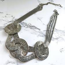 Vera Wang Simply Vera Silver Chain Statement Necklace - Adjustable Length — Vintage Virtue
