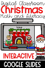 Digital Christmas Math And Literacy Centers For Google Slides In 2020 Christmas Kindergarten Christmas Math Interactive