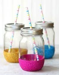 Glitter Dipped Mason Jars Mason Jar Crafts Diy Glitter Mason Jars Jar Diy