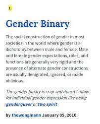 Gender Binary Gender Binary Gender Urban Dictionary