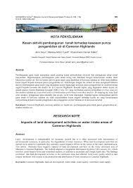 Jelaskan proses urbanisasi dan masalah alam sekitar di malaysia malaysia mengalami pelbagai proses sejak sebelum mencapai kemerdekaan sehingga ke hari ini. Pdf Kesan Aktiviti Pembangunan Tanah Terhadap Kawasan Punca Pengambilan Air Di Cameron Highlands Impacts Of Land Development Activities On Water Intake Areas Of Cameron Highlands