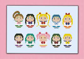 Sailor moon cross stitch pattern, galaxy cross stitch, anime cross stitch, counted cross stitch, kawaii cross stitch, kreuzstich, pdf, dmc needleminderlair. Sailor Moon Digital Cross Stitch Pattern