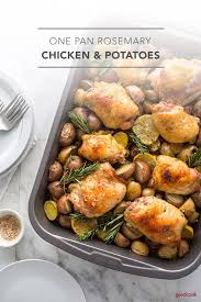 One Pan Rosemary Chicken Potatoes Recipe Rosemary Chicken Chicken Potatoes Chicken