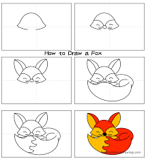 How to draw a dinosaur step by step. How To Simple Draw A Cartoon Fox Step By Step For Kids Cute Easy Drawings