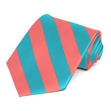 Coral, navy and teal… three colors for more than one season! Bright Coral And Turquoise Striped Ties Shop At Tiemart Tiemart Inc