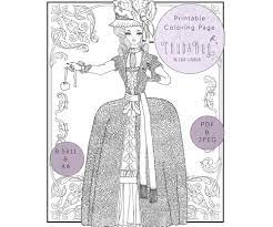 Beneficial impacts of coloring pages on your kid's development. 18th Century Fashion Coloring Rococo Fashion Illustration For Adult Coloring Chub And Bug Illustration Wall Art And School Supplies For Kids And Babies