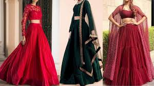 Plain Fabric Lehenga Crop Top Designs 2020 Simple Plain Lehenga Design Simple Lehenga Lehenga Designs Latest Plain Lehenga