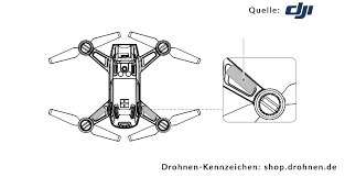 Montageort Fur Das Anbringen Des Drohnen Kennzeichens Am Dji Spark