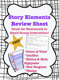 Free Story Elements Review Worksheet Use With Any Short Story Great For Homework Or Small Group Instructio Plot Diagram Story Elements Printable Worksheets