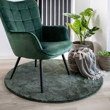 Bloomingville teppich rund d100 cm sterne jute grau. Runder Teppich Dymco In Dunkelgrun Mit 120 Cm Durchmesser