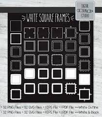 White Square Frame Clip Art Hand Drawn Border Decorative Etsy Frame Clipart White Square Frame Square Frames