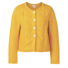 One of a kind buttons. Frugi Adult Bumble Bee Clover Cable Knit Cardigan