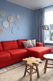 Designpinthurs Red Modular Sofa Added Classic Blue Living Room Red Sofa Living Room Blue Living Room Red Interior Design