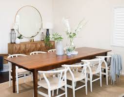 Dining Room In Natural Tones Large Timber Table With White Hans Wegner Wishbone Chairs Www Interiorsbycharlie Com Au Dining Table Chairs Dining Dining Table