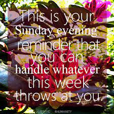 This Is Your Sunday Evening Reminder That You Can Handle Whatever This Week Throws At You Souls Happy Quotes Blessed Sunday Quotes Evening Quotes