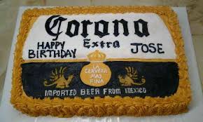 Corona Beer This Cake Is Covered With Buttercream Icing The Writing And Logo Is All Free Handed Birthday Beer Cake Beer Birthday Beer Cake