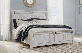 Save $10.00 when purchased in set brashland panel bed (king) id: Brashland King Panel Bed In White