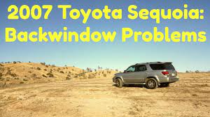 The most common cause for rear window failure is that the wiper does not go all the way up and there is a sensor switch that locks out the rear window to prevent you from rolling it down (but not up). Toyota Sequoia Back Window Problem Youtube