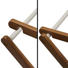 A notch in the top of the frame fits over the top drying rod to. Household Essentials Collapsible Bamboo Clothes Drying Rack Walmart Com Walmart Com