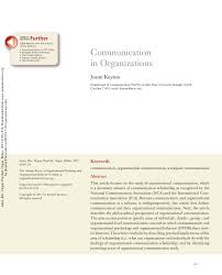 Pdf Communication In Organizations