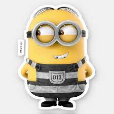 Despicable Me Minion Dave In Jail Sticker Zazzle Com In 2021 Minions Minion Stickers Cute Minions