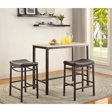 Linon Home Decor Betty 3 Piece Rustic Brown Bar Table Set 030411mtl01u The Home Depot Pub Table And Chairs Pub Table Sets Bar Table Sets