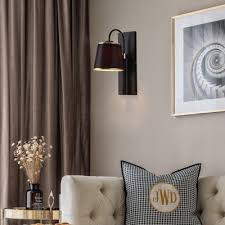 Indoor Wall Lamp With Conical Shade Metal Modernist 1 Head Black White Wall Mounted Light Fixture For Living Room Takeluckhome Com