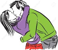 Woman kissing funny men in piggy back isolated on white background. Man And Woman Kissing Couple Illustration Royalty Free Cliparts Vectors And Stock Illustration Image 70189477