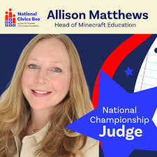 We're excited to introduce the panel of civic leaders who will help crown  America's first #NationalCivicsBee champion! These judges bring expertise  across business, education, and government. ✨ Allison Matthews
